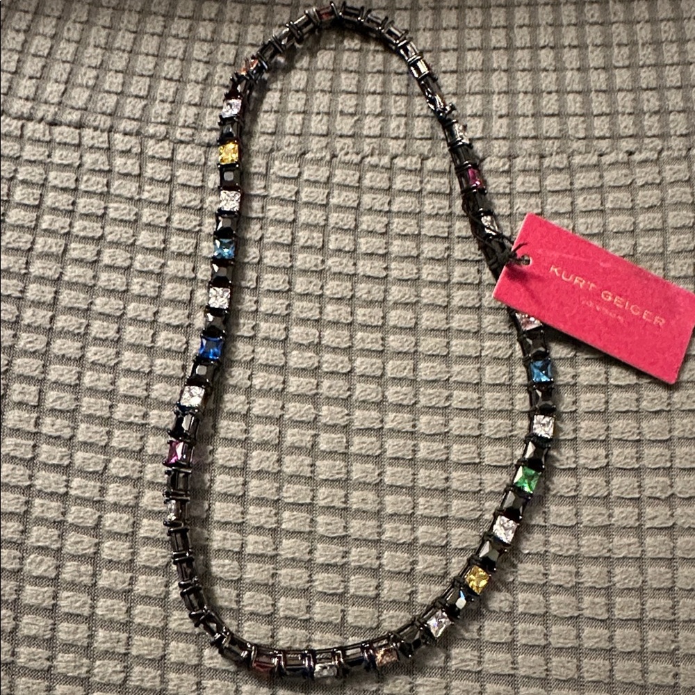 Kurt Geiger Black and Multicolor Beaded Necklace